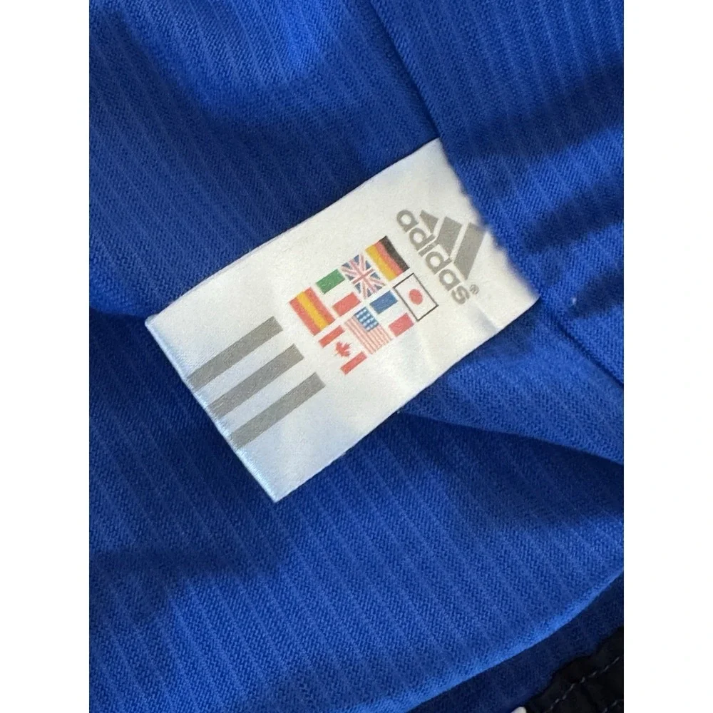 Adidas Blue Windbreaker Jacket Kids XL Big Logo 3 Stripe Athletic‎ Coat